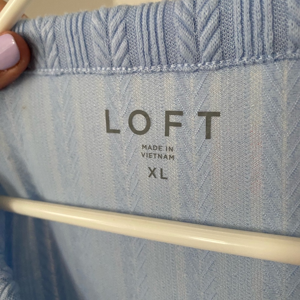 Loft Light Blue Patterned Cardigan - image 6